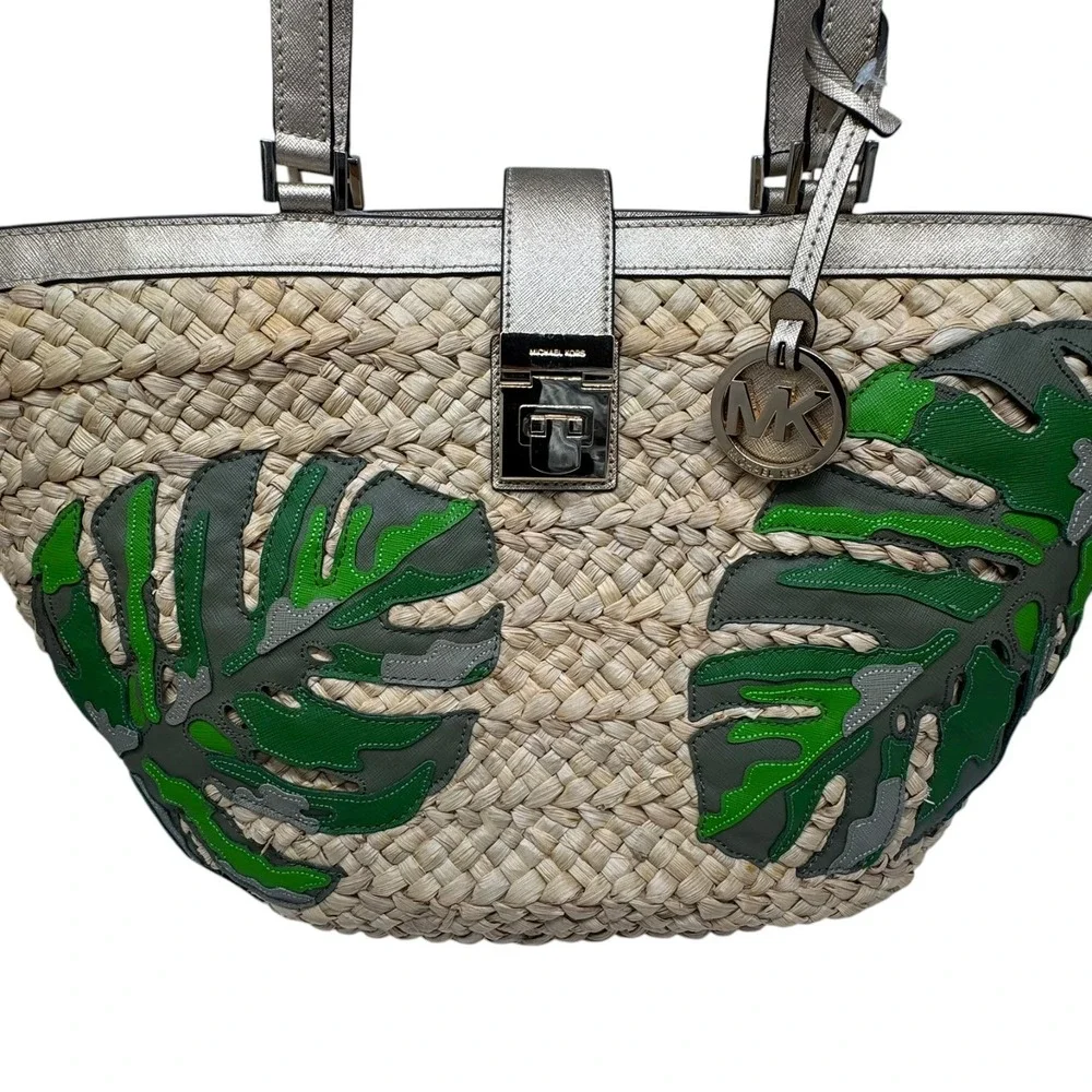 Michael Michael Kors Cecelia Large Basket Tote Malibu Palm NWT $398